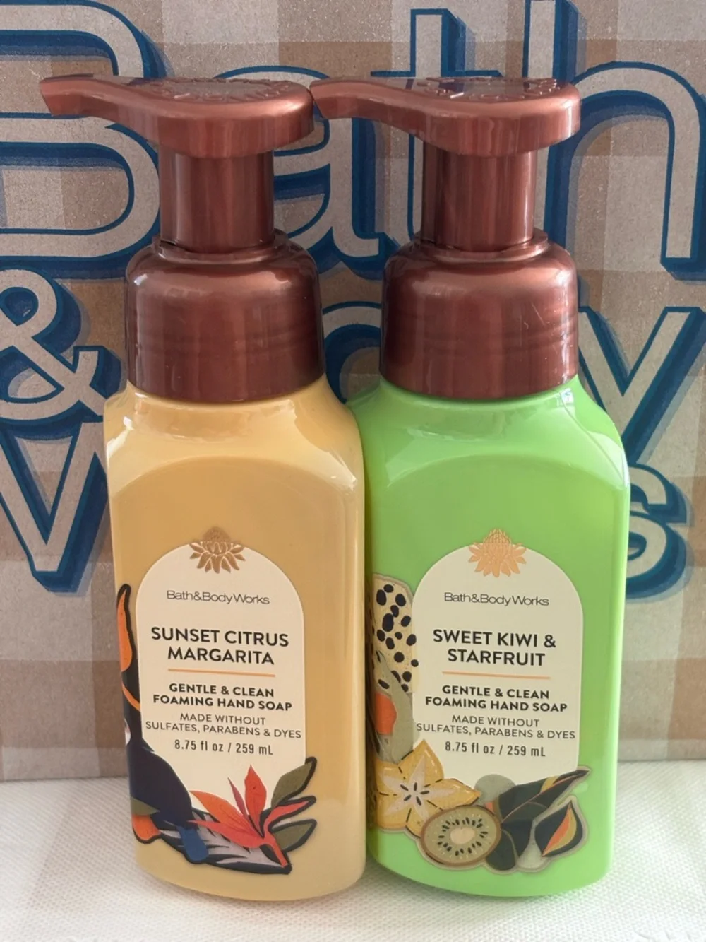 B&BW Sunset Citrus Margarita and Sweet Kiwi & Starfruit Foaming Hand Soaps - Picture 1 of 4
